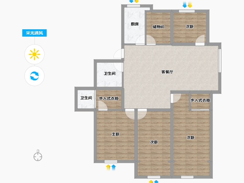 浙江省-杭州市-庆春苑-113.31-户型库-采光通风