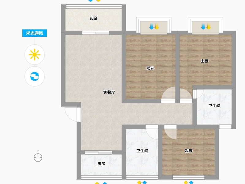 江苏省-宿迁市-人和小区-80.01-户型库-采光通风