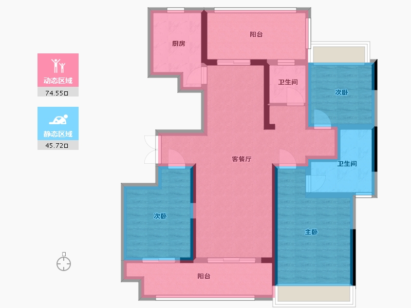 河南省-周口市-康馨澜悦湾-108.80-户型库-动静分区