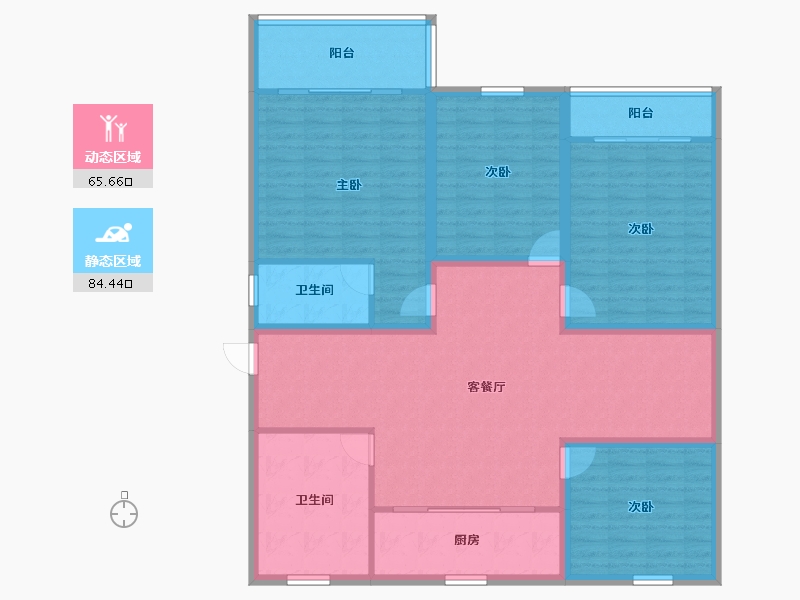 浙江省-杭州市-盛世嘉园(公寓住宅)-136.31-户型库-动静分区