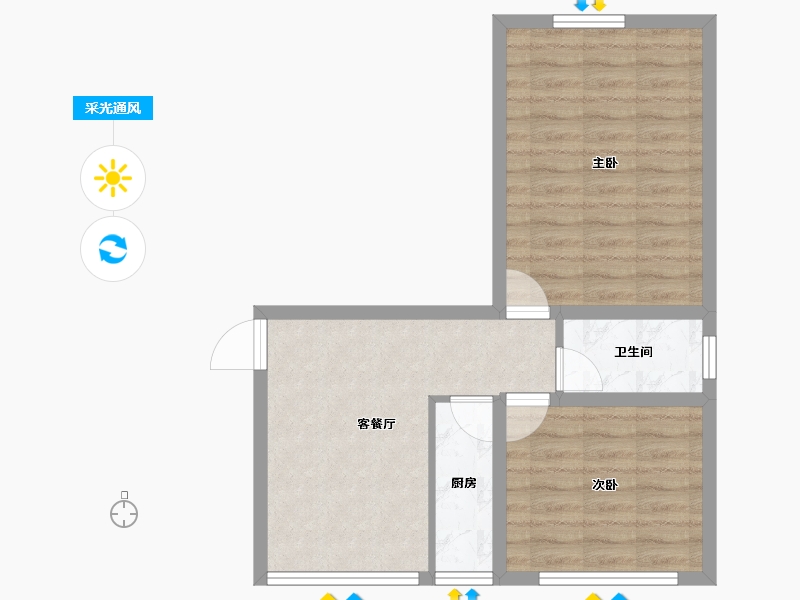 浙江省-杭州市-阮家居-54.25-户型库-采光通风