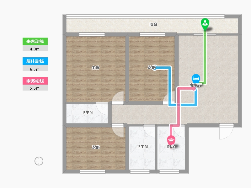 浙江省-杭州市-阮家居-98.60-户型库-动静线