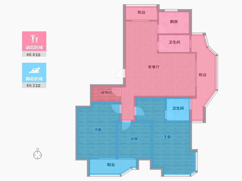 浙江省-杭州市-飞虹丁香花园-113.54-户型库-动静分区