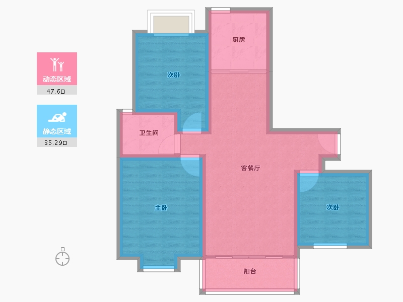 安徽省-合肥市-青年小区(包河)-73.48-户型库-动静分区