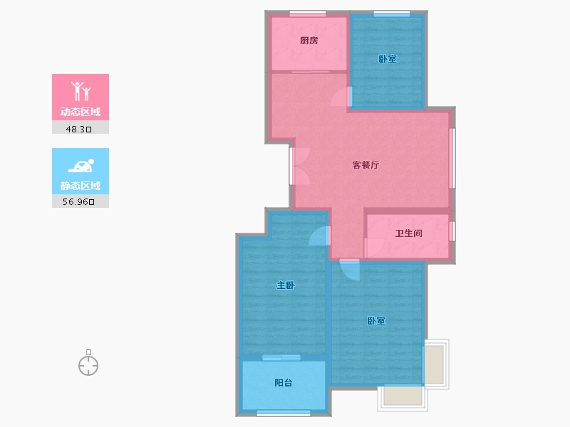 山东省-潍坊市-翰林苑-94.58-户型库-动静分区