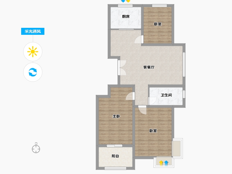 山东省-潍坊市-翰林苑-94.58-户型库-采光通风