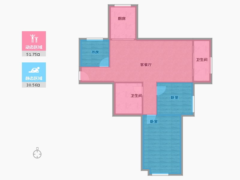 山东省-青岛市-西海景苑-74.57-户型库-动静分区