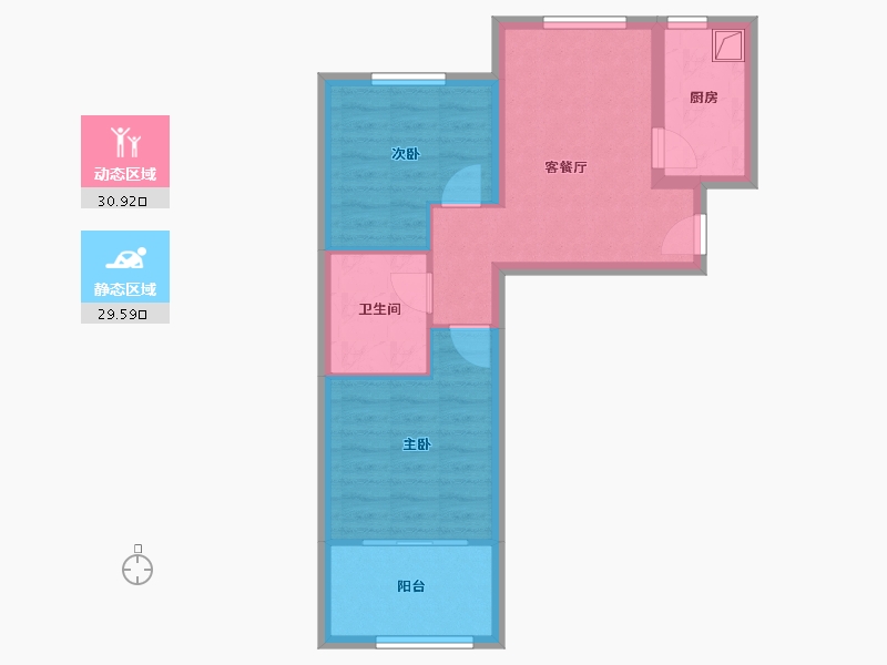 北京-北京市-钟萃路1号院-52.85-户型库-动静分区