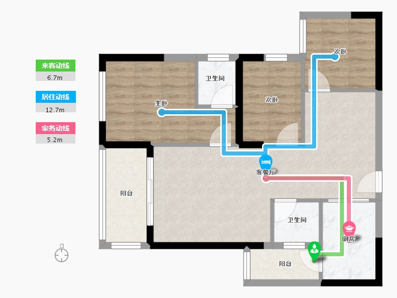 福建省-南平市-皇庭新世界御园-69.60-户型库-动静线