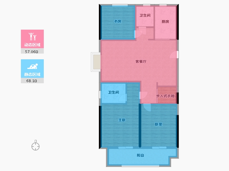 浙江省-宁波市-云成大境府-89.86-户型库-动静分区