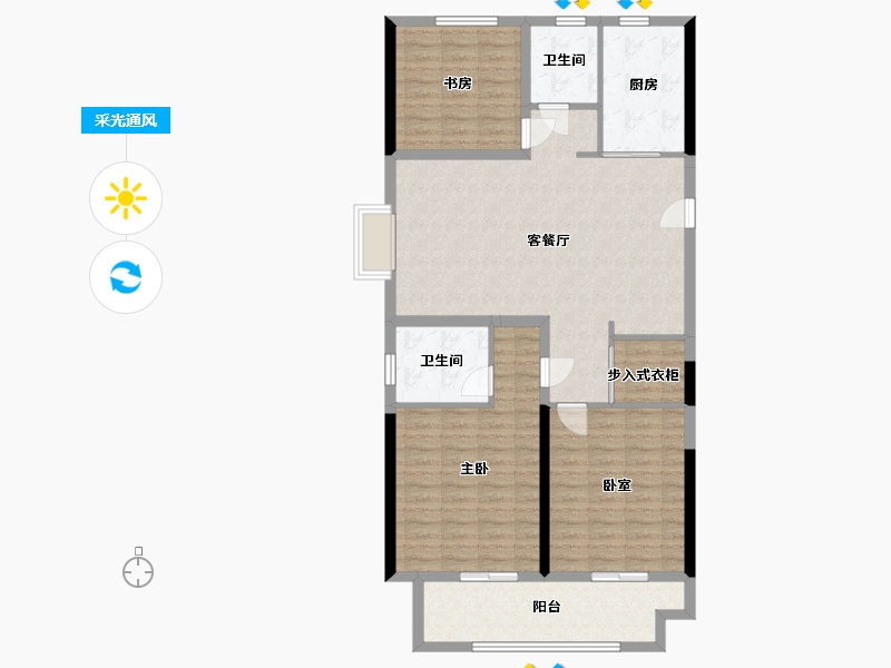 浙江省-宁波市-云成大境府-89.86-户型库-采光通风