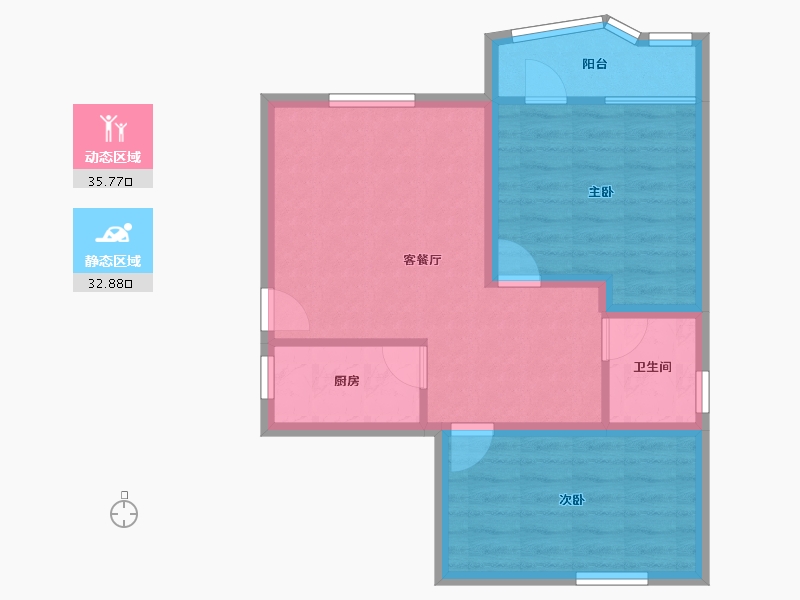 广东省-广州市-新兴白云花园-61.05-户型库-动静分区