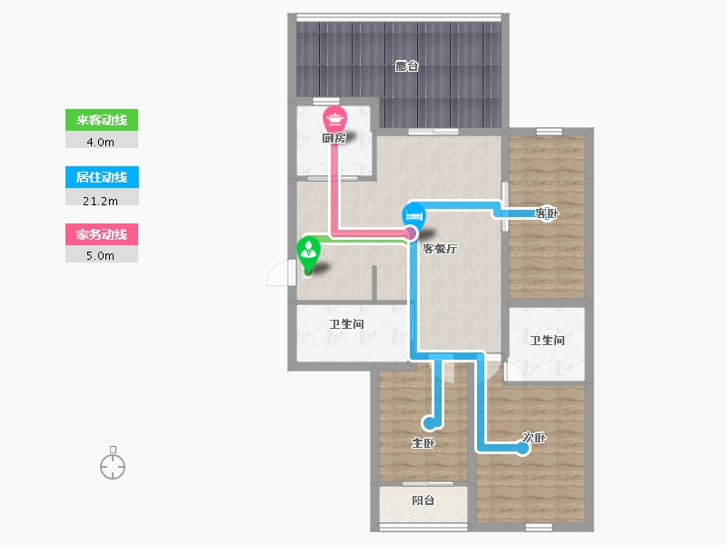 浙江省-杭州市-庆春苑-102.64-户型库-动静线