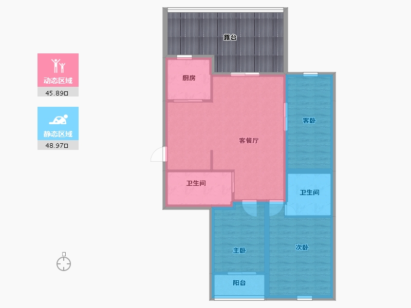 浙江省-杭州市-庆春苑-102.64-户型库-动静分区