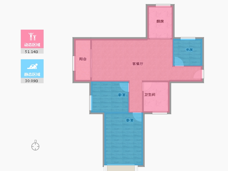 山东省-青岛市-西海景苑-73.58-户型库-动静分区