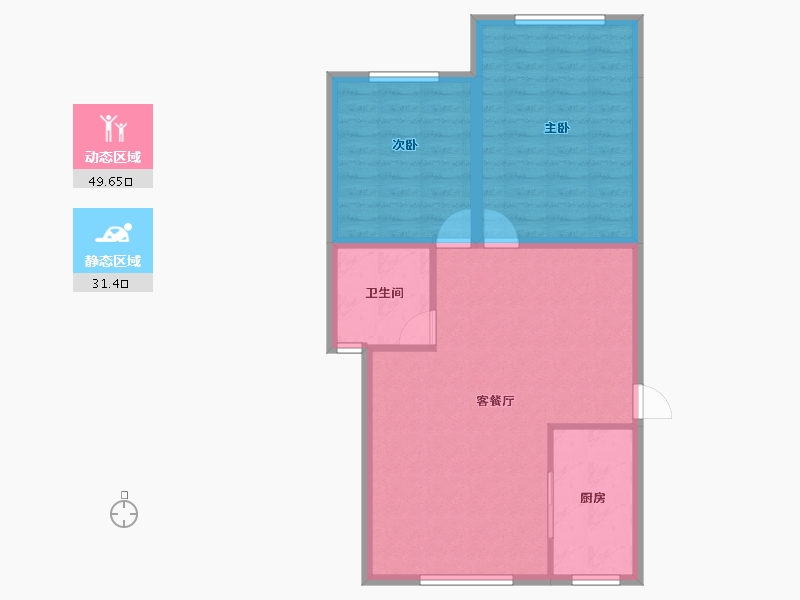 浙江省-杭州市-东新园新湖苑-73.69-户型库-动静分区