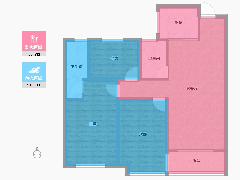 浙江省-杭州市-中国铁建江南国际城-81.70-户型库-动静分区