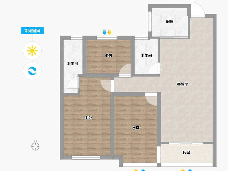 浙江省-杭州市-中国铁建江南国际城-81.70-户型库-采光通风