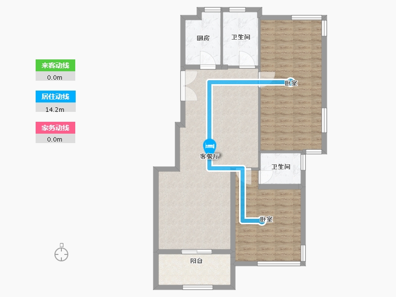 浙江省-宁波市-丹韵雅苑-93.60-户型库-动静线