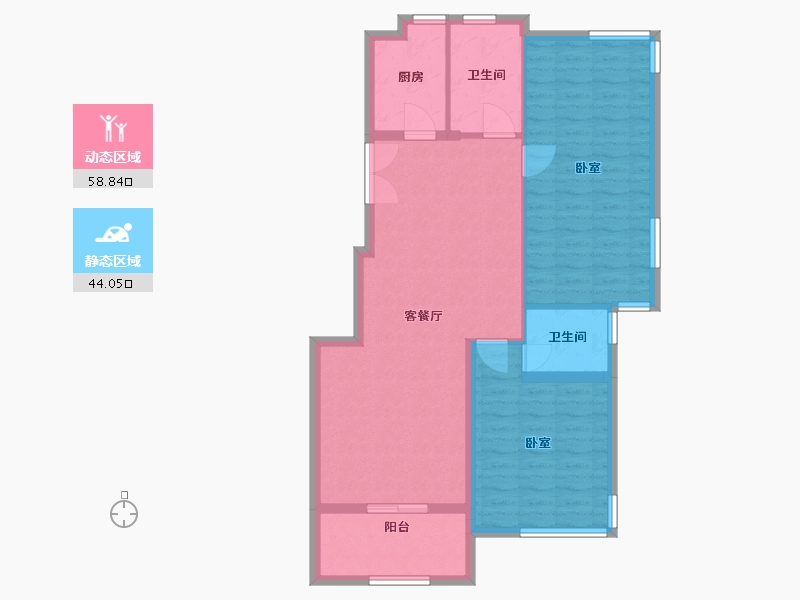 浙江省-宁波市-丹韵雅苑-93.60-户型库-动静分区