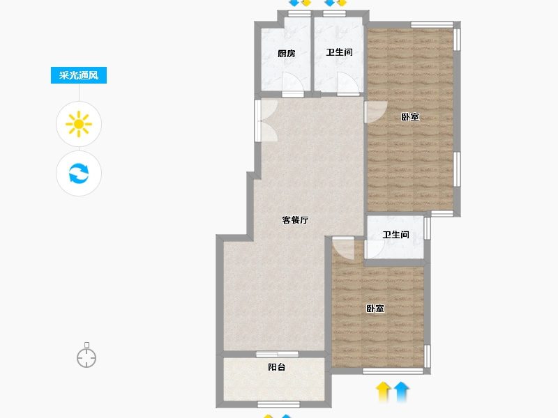 浙江省-宁波市-丹韵雅苑-93.60-户型库-采光通风