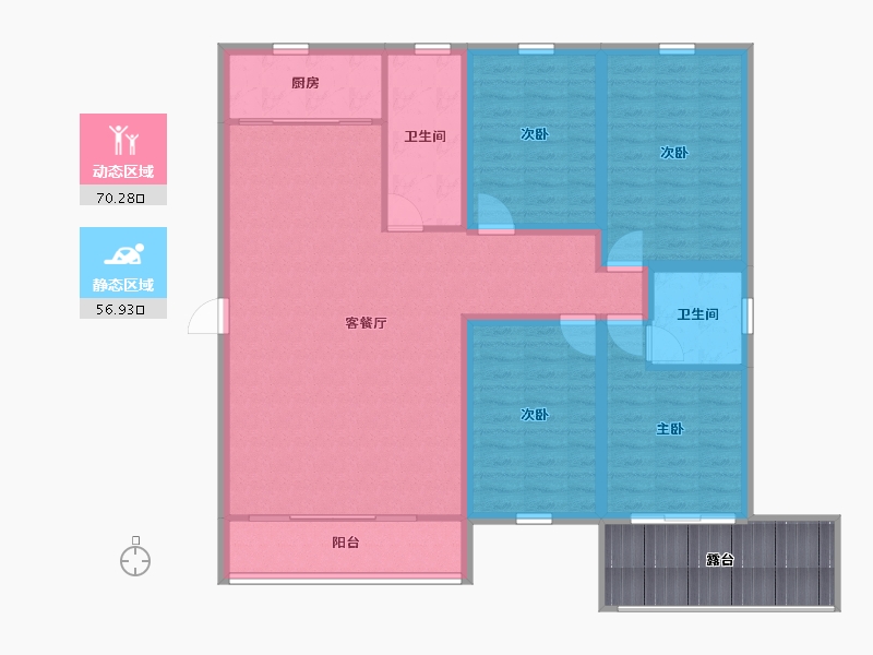 浙江省-杭州市-盛世嘉园(公寓住宅)-124.86-户型库-动静分区