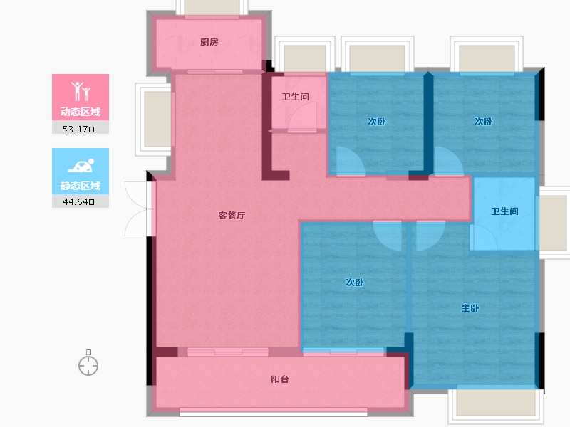 福建省-福州市-润城壹品大观-91.38-户型库-动静分区