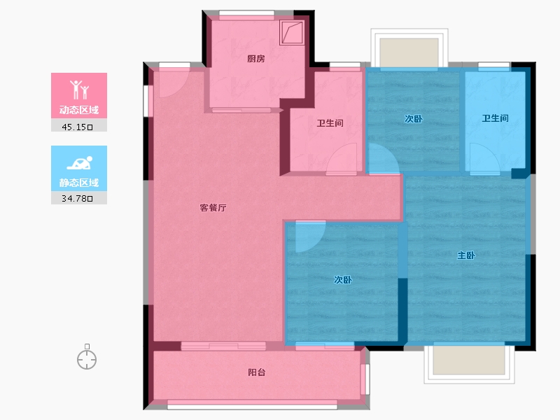 福建省-福州市-新城卓越榕域风华-71.20-户型库-动静分区