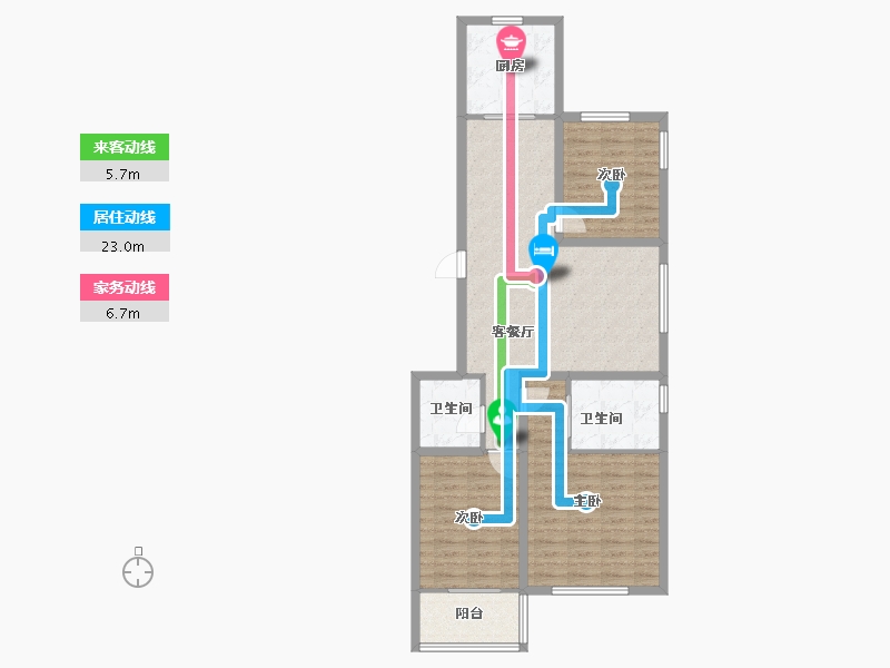 浙江省-杭州市-绿都御景蓝湾(公寓住宅)-92.16-户型库-动静线