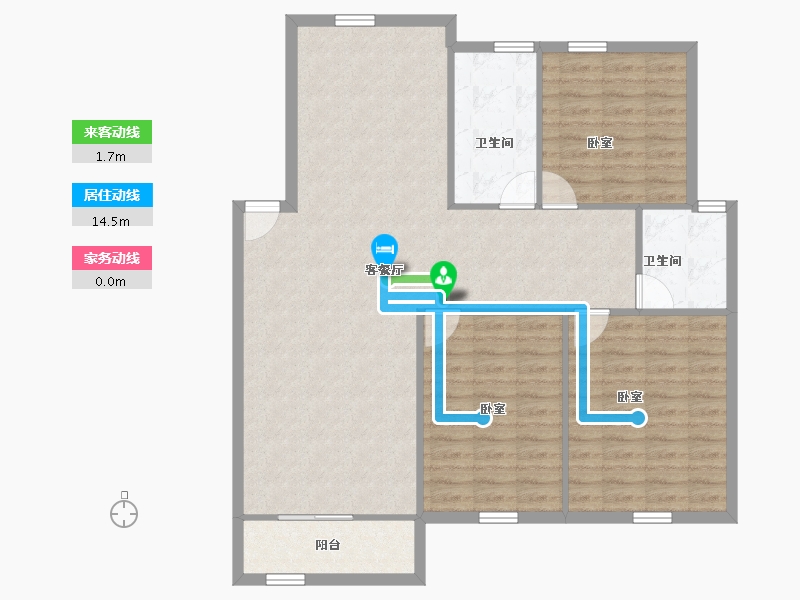 江苏省-苏州市-南湖苑-110.67-户型库-动静线