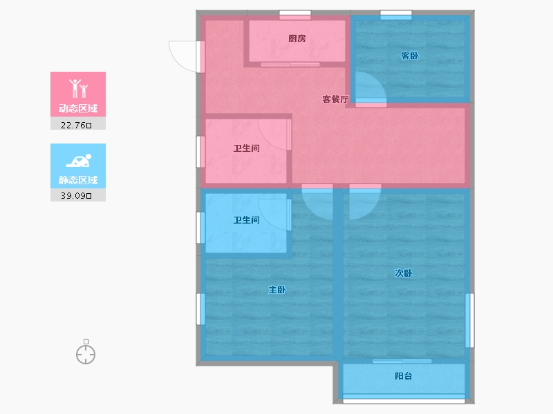 浙江省-杭州市-盛世嘉园(公寓住宅)-53.87-户型库-动静分区