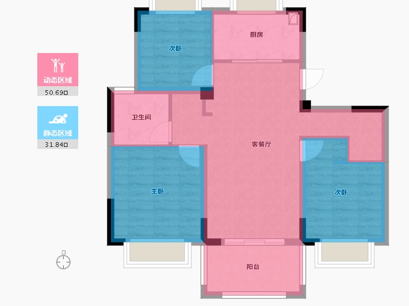 江苏省-南京市-平澜府-80.00-户型库-动静分区