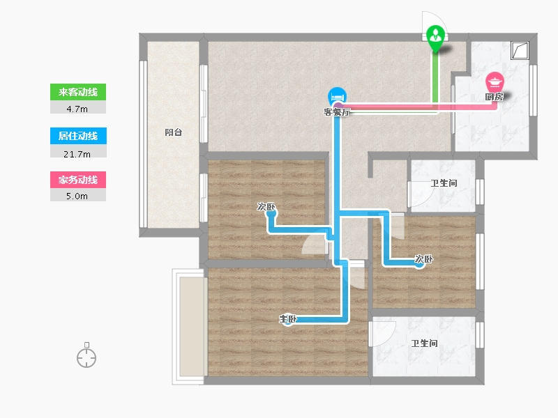 陕西省-渭南市-东原玖城阅-94.40-户型库-动静线