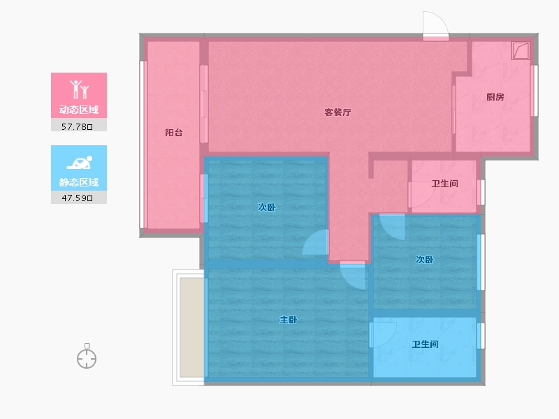 陕西省-渭南市-东原玖城阅-94.40-户型库-动静分区