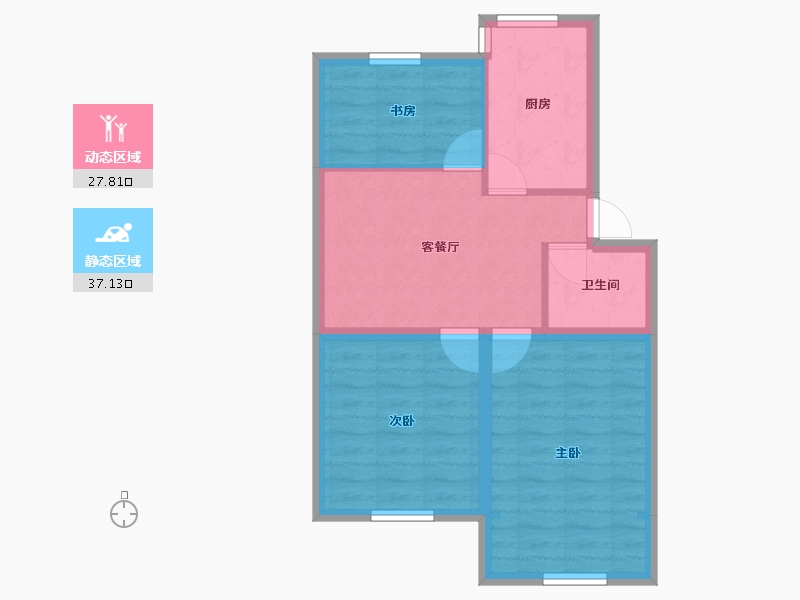 浙江省-杭州市-庆春苑-57.81-户型库-动静分区