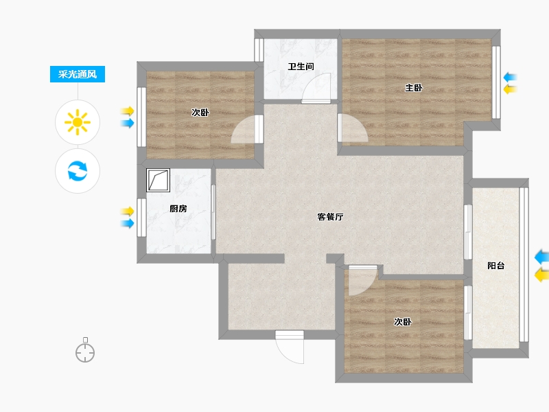 河北省-廊坊市-三叶公园-73.62-户型库-采光通风