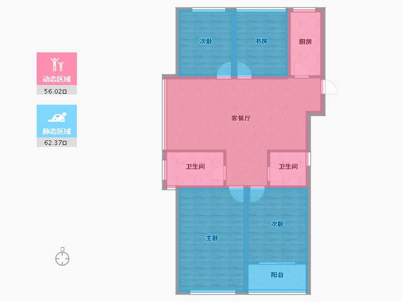 浙江省-杭州市-中国铁建江南国际城-106.49-户型库-动静分区