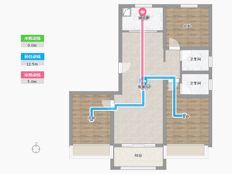 河北省-衡水市-中通御府-88.00-户型库-动静线