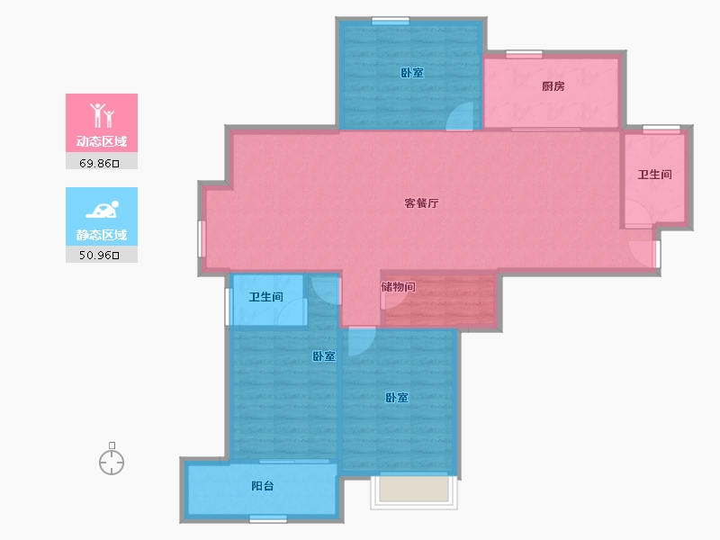 山东省-青岛市-西海景苑-110.78-户型库-动静分区