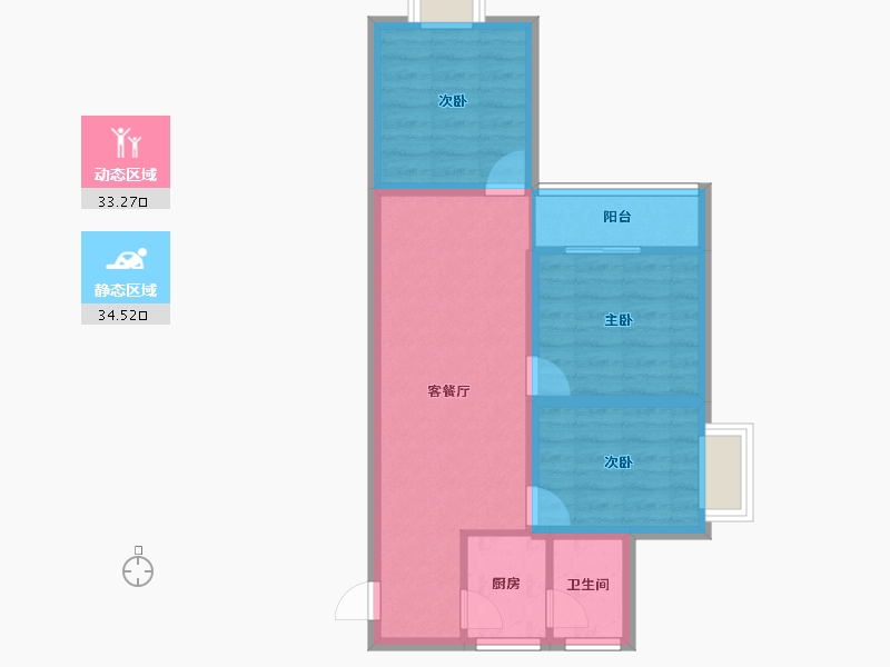 广东省-广州市-新兴白云花园-59.97-户型库-动静分区