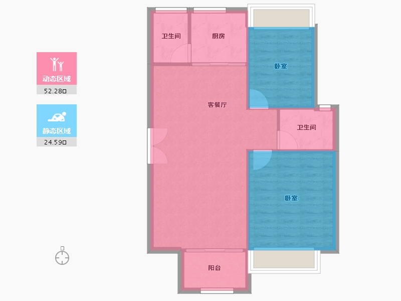 山东省-青岛市-光大海韵丽都-70.74-户型库-动静分区