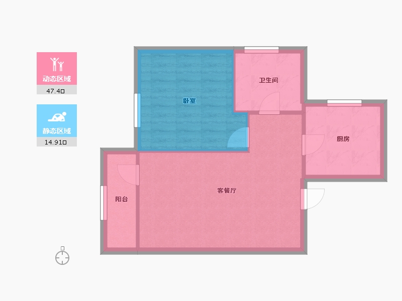 山东省-青岛市-融创维多利亚湾-56.58-户型库-动静分区