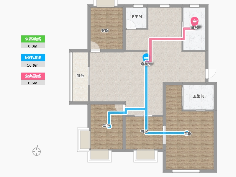 浙江省-杭州市-盛世嘉园(公寓住宅)-120.72-户型库-动静线