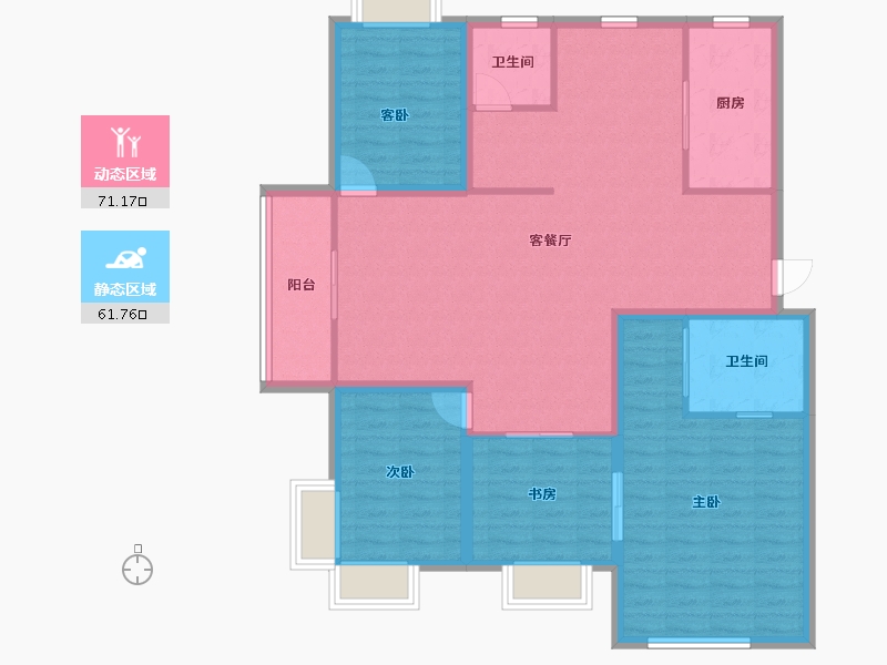 浙江省-杭州市-盛世嘉园(公寓住宅)-120.72-户型库-动静分区