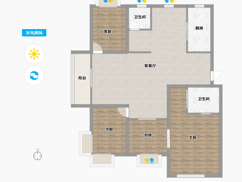 浙江省-杭州市-盛世嘉园(公寓住宅)-120.72-户型库-采光通风