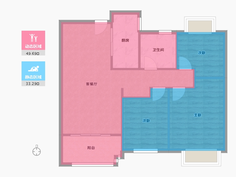 江苏省-苏州市-积水二期裕沁庭锦苑-79.20-户型库-动静分区