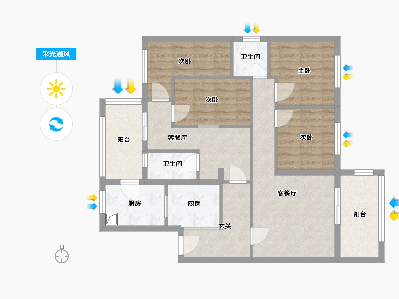 福建省-福州市-榕发夏荷郡-93.00-户型库-采光通风