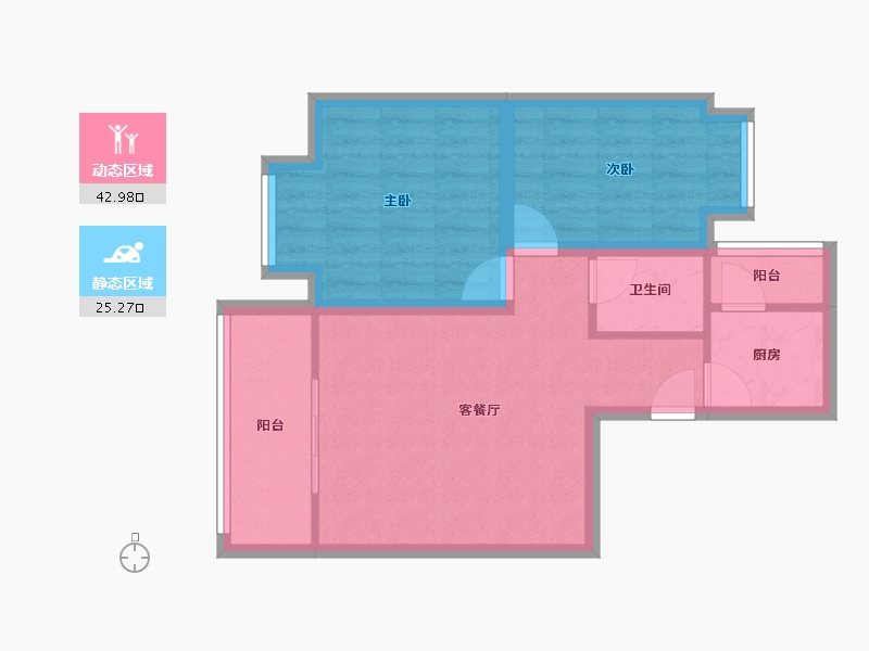 四川省-成都市-东方新城（二期）-60.58-户型库-动静分区