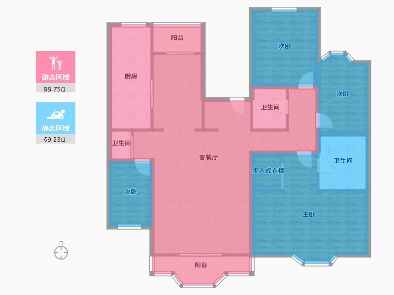 陕西省-西安市-枫叶新都市-142.58-户型库-动静分区