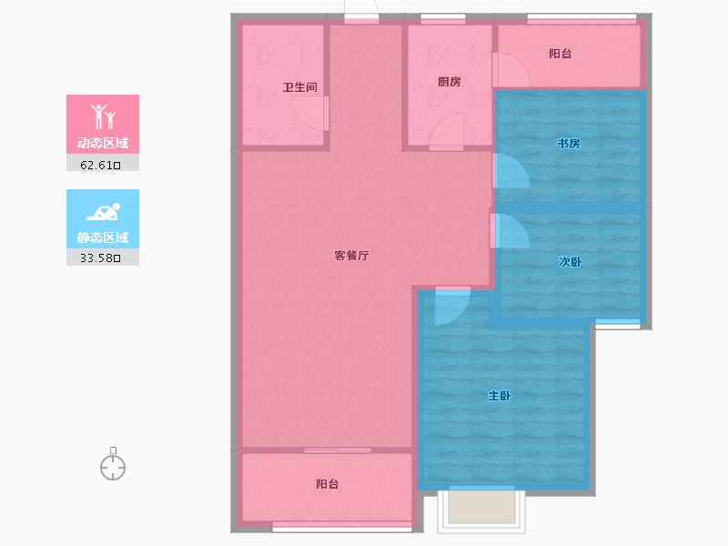 山东省-青岛市-融创维多利亚湾-86.66-户型库-动静分区